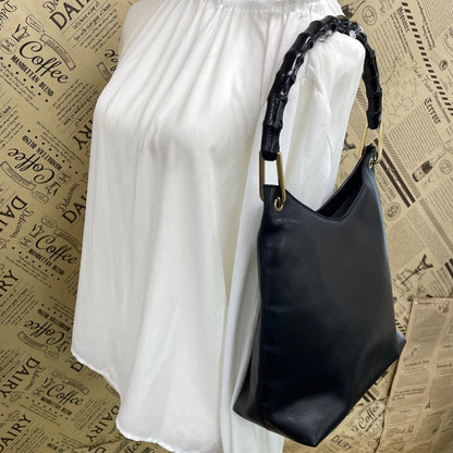 Gucci Handbag Shoulder Bamboo Leather Black Business — view 3