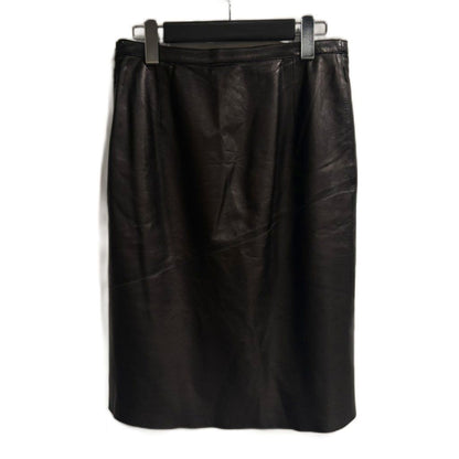 Gucci Era Leather Skirt Lambskin Knee Length Black 42 — view 2