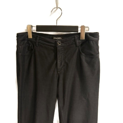 Chanel Tapered Pants Trousers CC Logo Black 38 — view 3