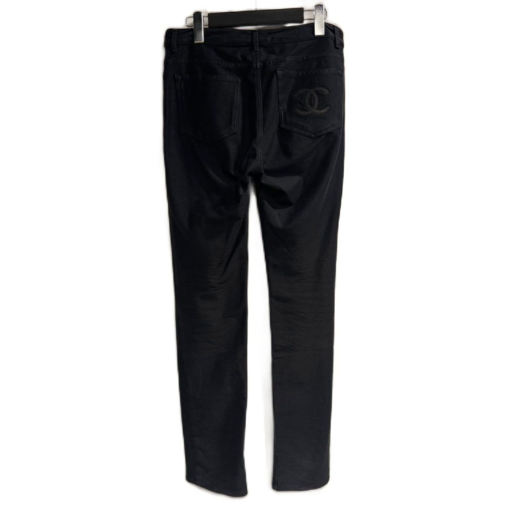 Chanel Tapered Pants Trousers CC Logo Black 38 — view 2