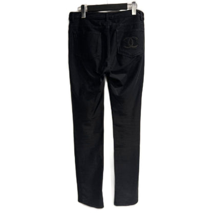 Chanel Tapered Pants Trousers CC Logo Black 38 — view 2