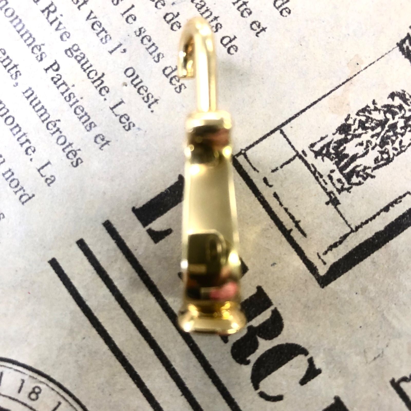 Hermes Harp Cadena Key Instrument Necklace Top Charm Gold — view 2