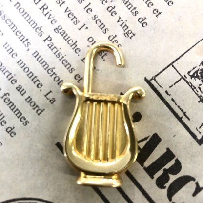 Hermes Harp Cadena Key Instrument Necklace Top Charm Gold