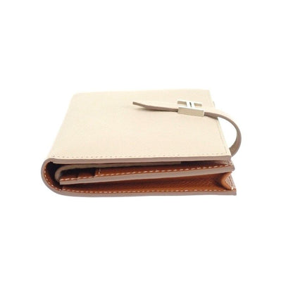 Hermes Bearn Souffle Verso Wallet Veau Epsom Nata Gold White Brown — view 5