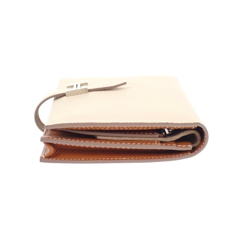 Hermes Bearn Souffle Verso Wallet Veau Epsom Nata Gold White Brown — view 6