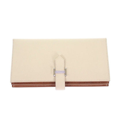 Hermes Bearn Souffle Verso Wallet Veau Epsom Nata Gold White Brown — view 2
