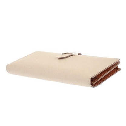 Hermes Bearn Souffle Verso Wallet Veau Epsom Nata Gold White Brown — view 9