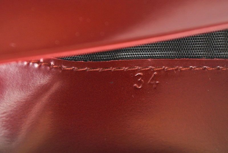 Prada Key Case Key Holder 6 Rows Leather Bordeaux Wine Red Log — view 9