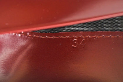 Prada Key Case Key Holder 6 Rows Leather Bordeaux Wine Red Log — view 9