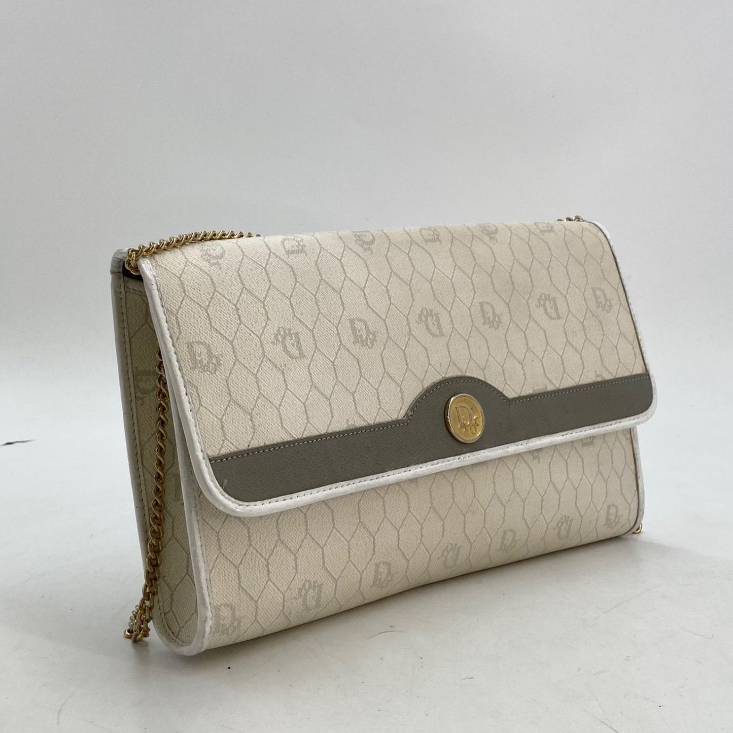 Dior Shoulder Bag Chain Trotter White Pochette — view 3