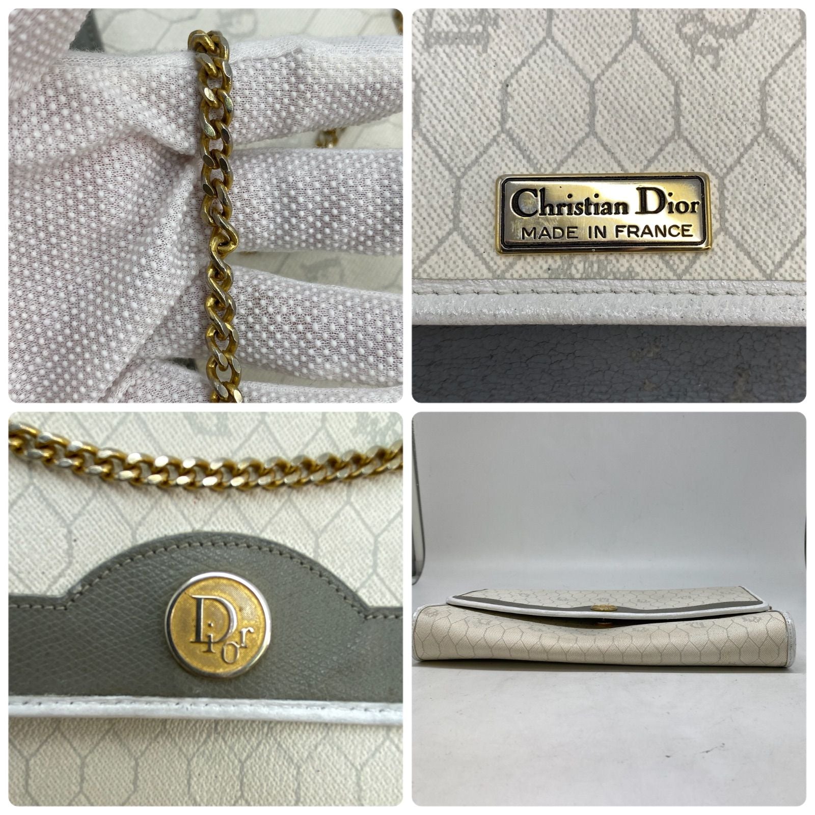 Dior Shoulder Bag Chain Trotter White Pochette — view 7