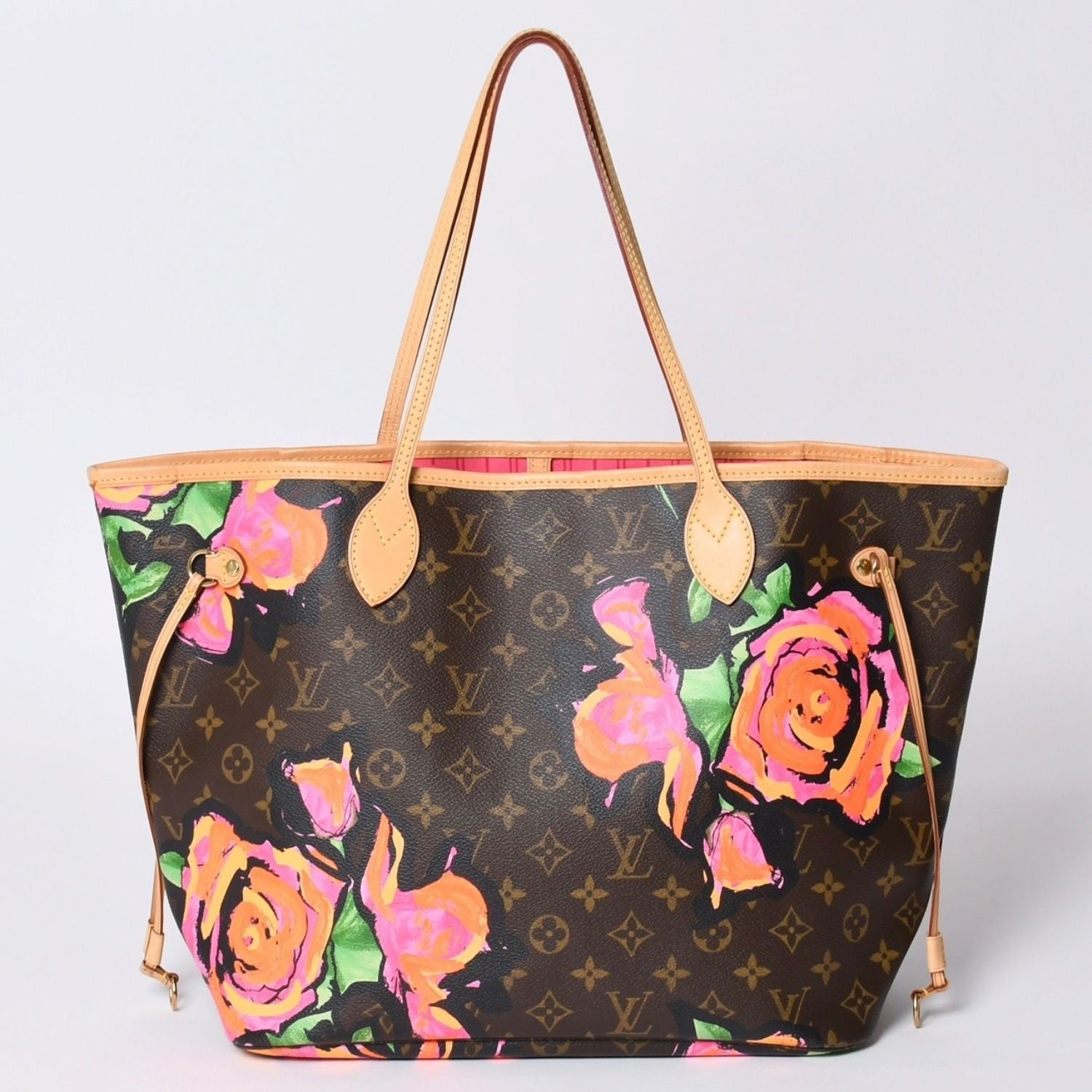 Louis Vuitton Neverfull MM Tote Bag Monogram Rose Brown Gold
