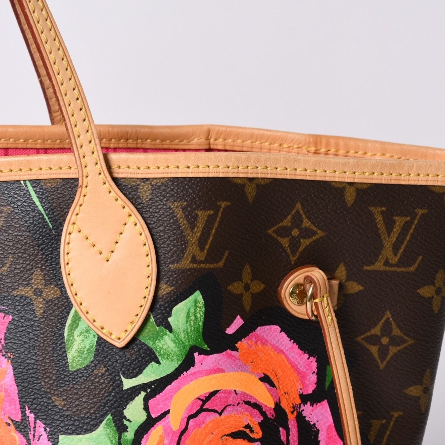 Louis Vuitton Neverfull MM Tote Bag Monogram Rose Brown Gold — view 8