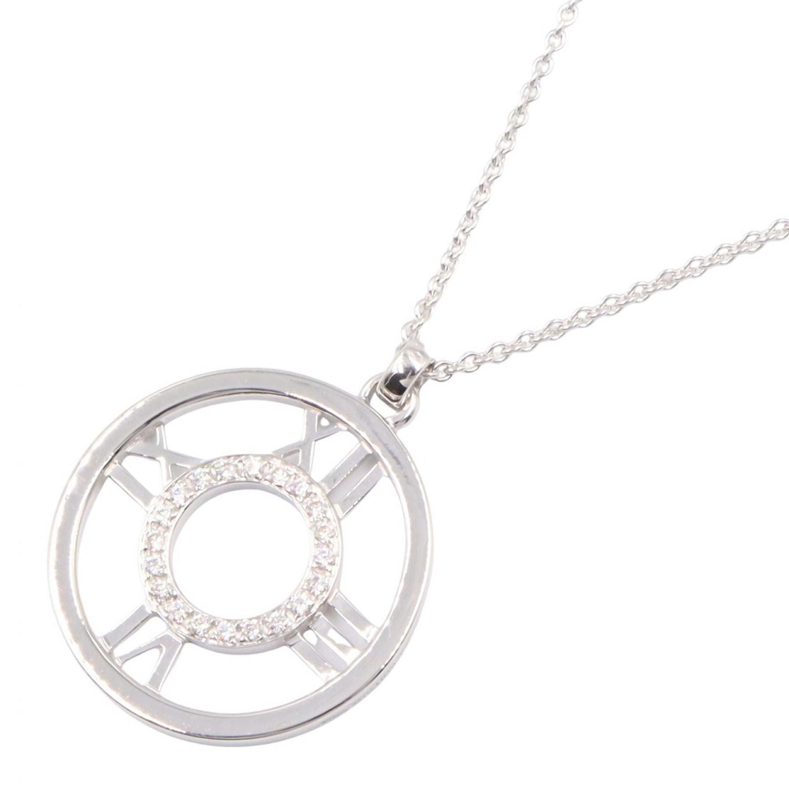Tiffany & Co Necklace Atlas Diamond 40.5 cm 18k White Gold