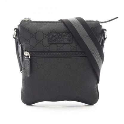 Gucci Shoulder Bag GG Pattern Black Nylon Leather
