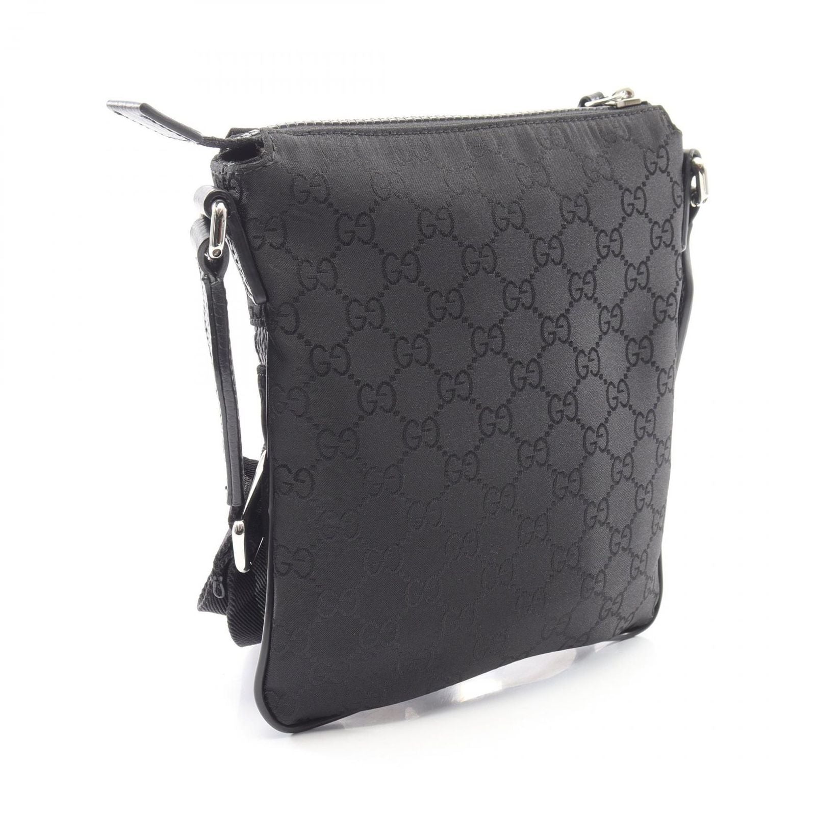 Gucci Shoulder Bag GG Pattern Black Nylon Leather — view 2