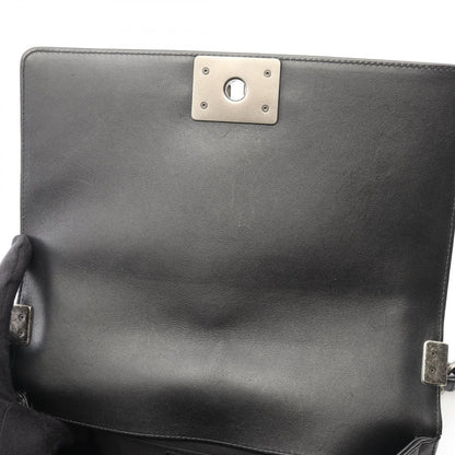 Chanel Shoulder Bag Small Blanc Stitch Black Lambskin Chain — view 9