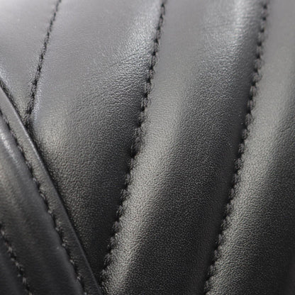 Chanel Shoulder Bag Small Blanc Stitch Black Lambskin Chain — view 8