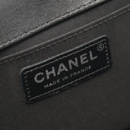 Chanel Shoulder Bag Small Blanc Stitch Black Lambskin Chain — view 4