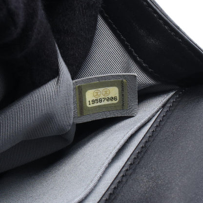Chanel Shoulder Bag Black Leather Chain — view 5