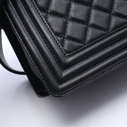 Chanel Shoulder Bag Black Leather Chain — view 6