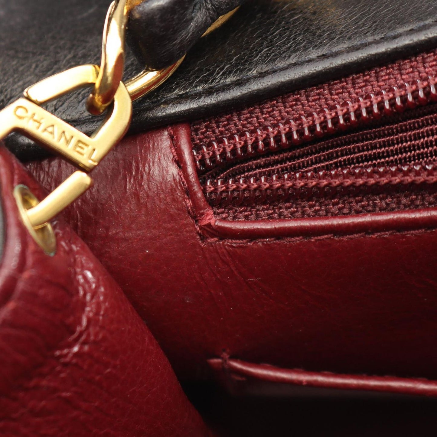Chanel Shoulder Bag Quilted Diana Flap Black Lambskin Chain — view 6