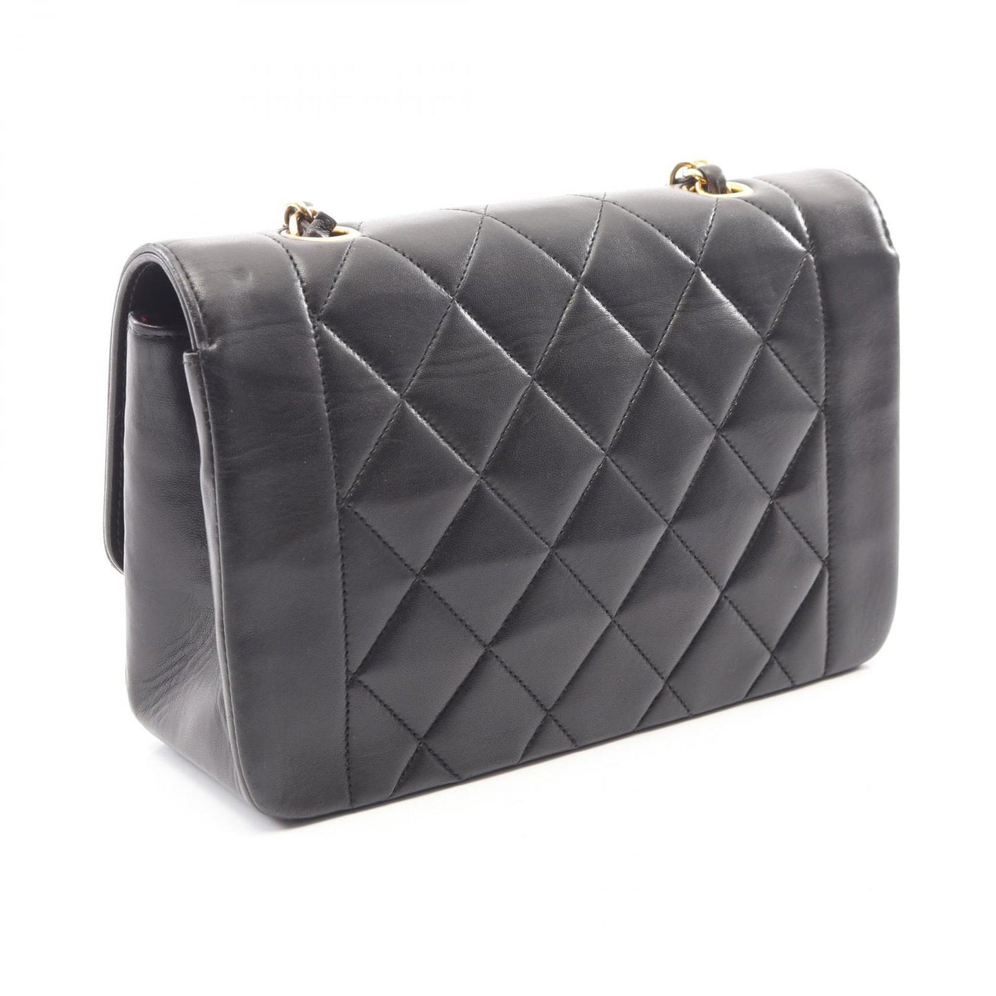 Chanel Shoulder Bag Quilted Diana Flap Black Lambskin Chain — view 2