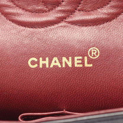 Chanel Shoulder Bag Quilted Double Flap Black Lambskin Chain — view 4