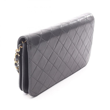 Chanel Shoulder Bag Quilted Full Flap Push Lock Black Lambskin Chain — view 2