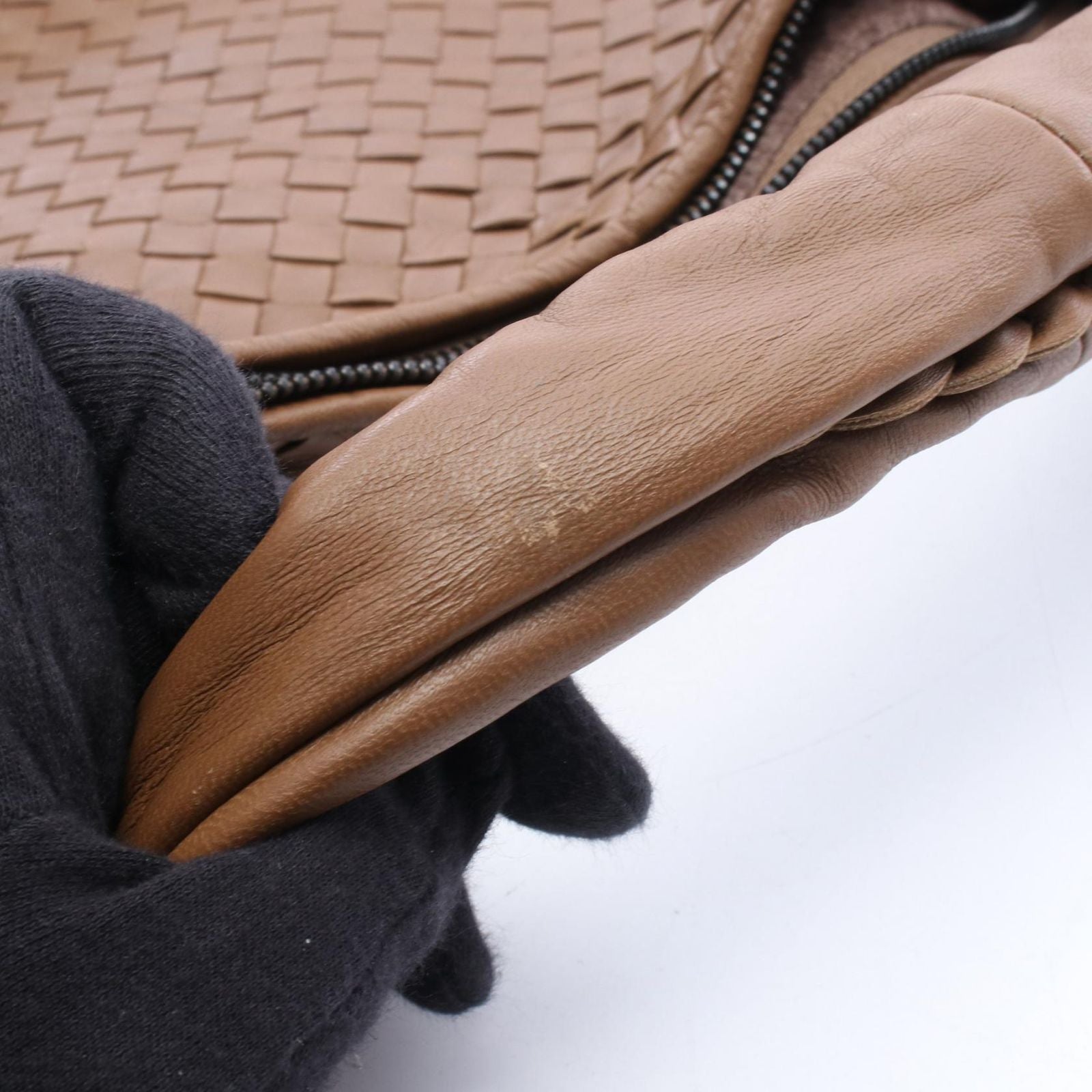 Bottega Veneta Shoulder Bag Intrecciato Brown Lambskin — view 9