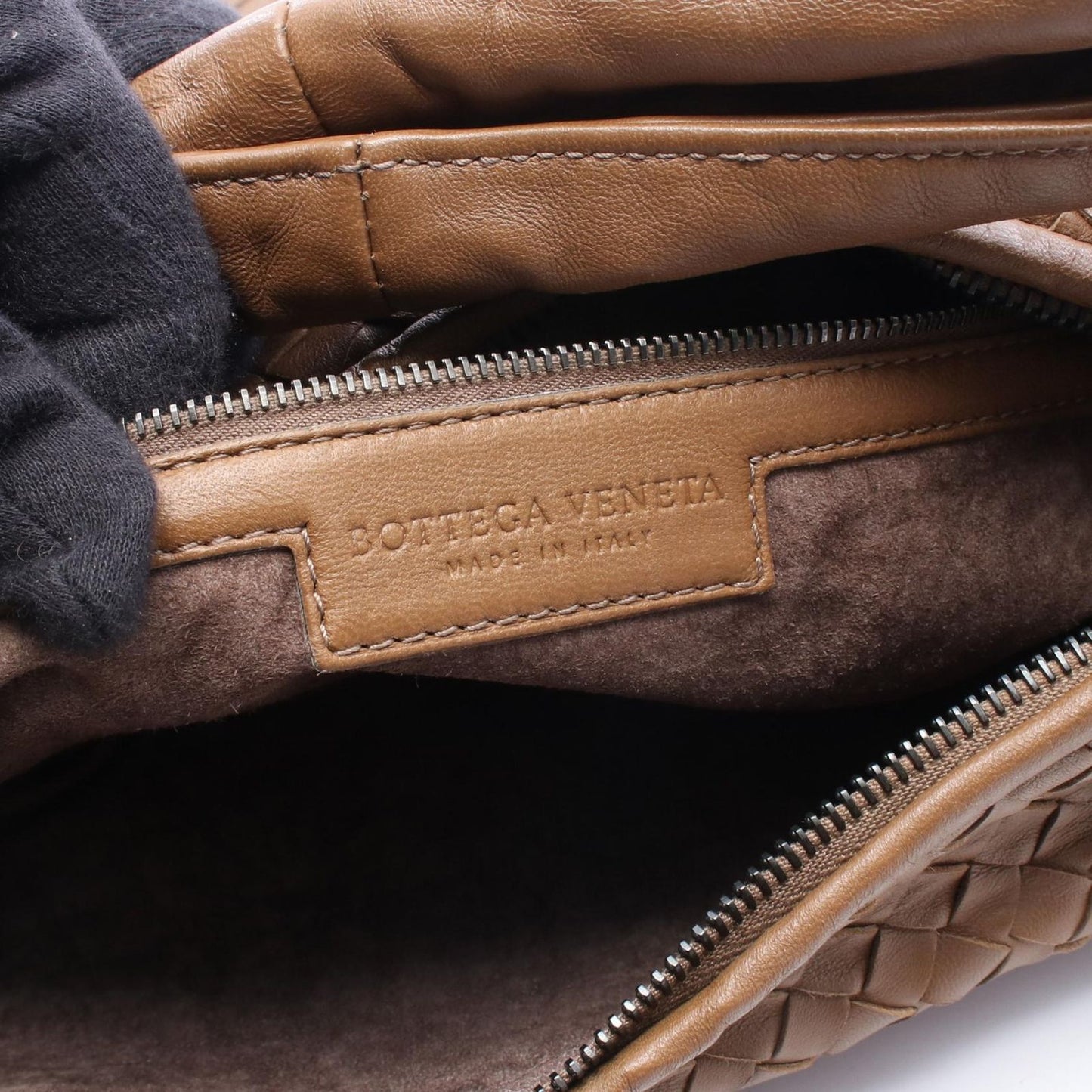 Bottega Veneta Shoulder Bag Intrecciato Brown Lambskin — view 4