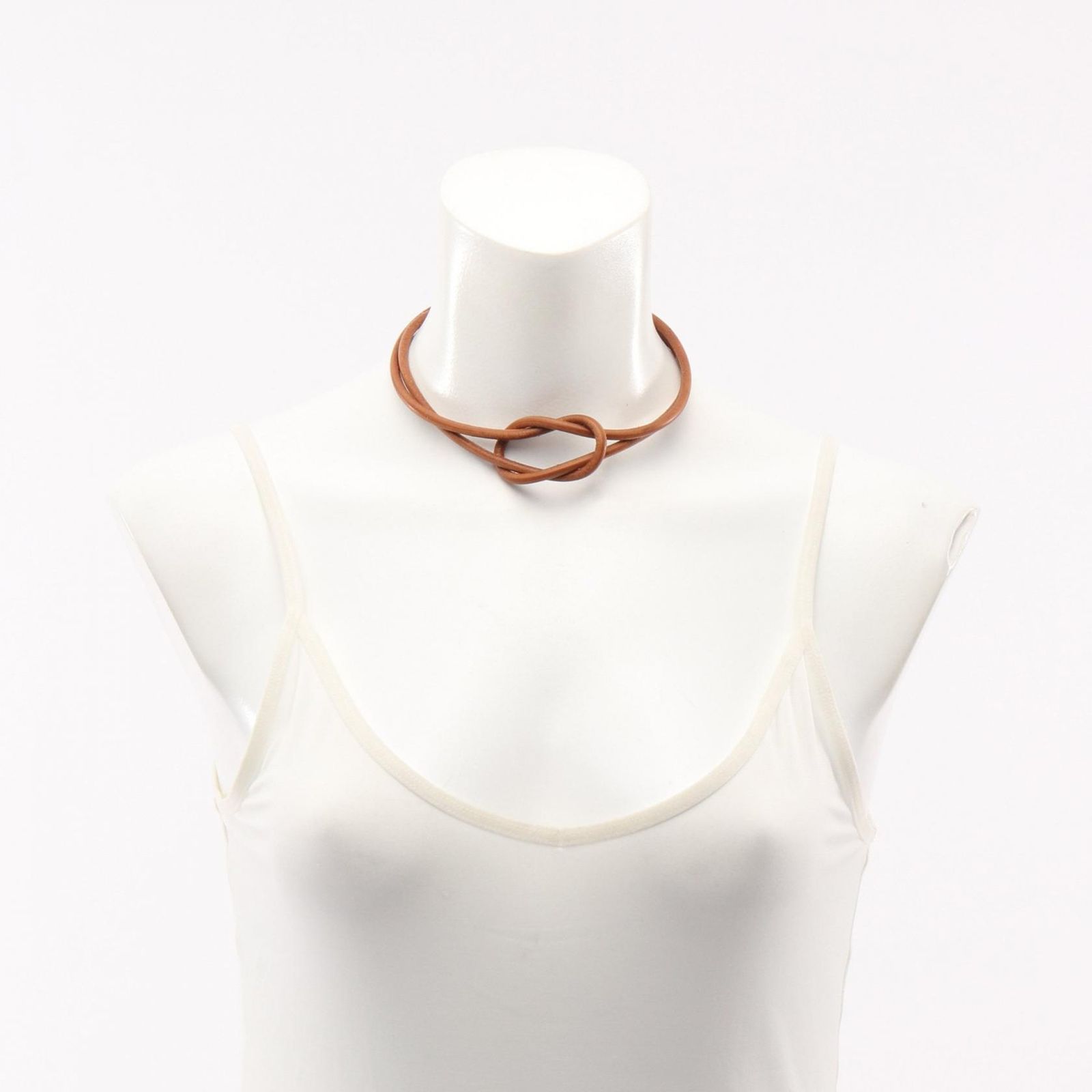 Hermes Choker Heraku Tall Leather Necklace — view 4