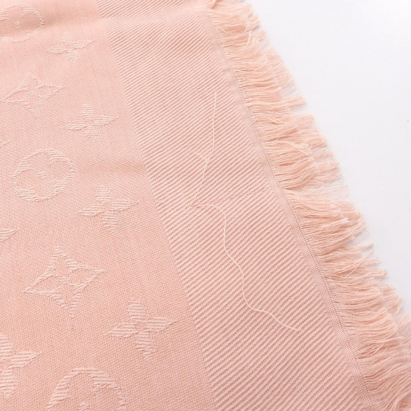Louis Vuitton Shawl Monogram Naturel Silk Wool Scarf — view 5