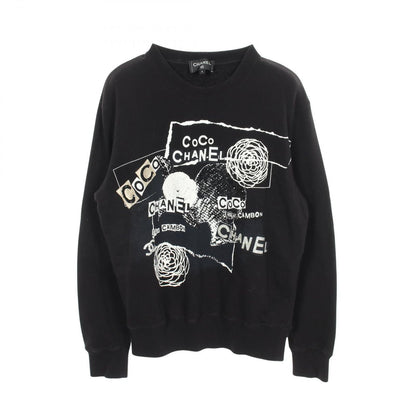 Chanel Sweatshirt Graffiti Logo Camellia Sequin Cotton