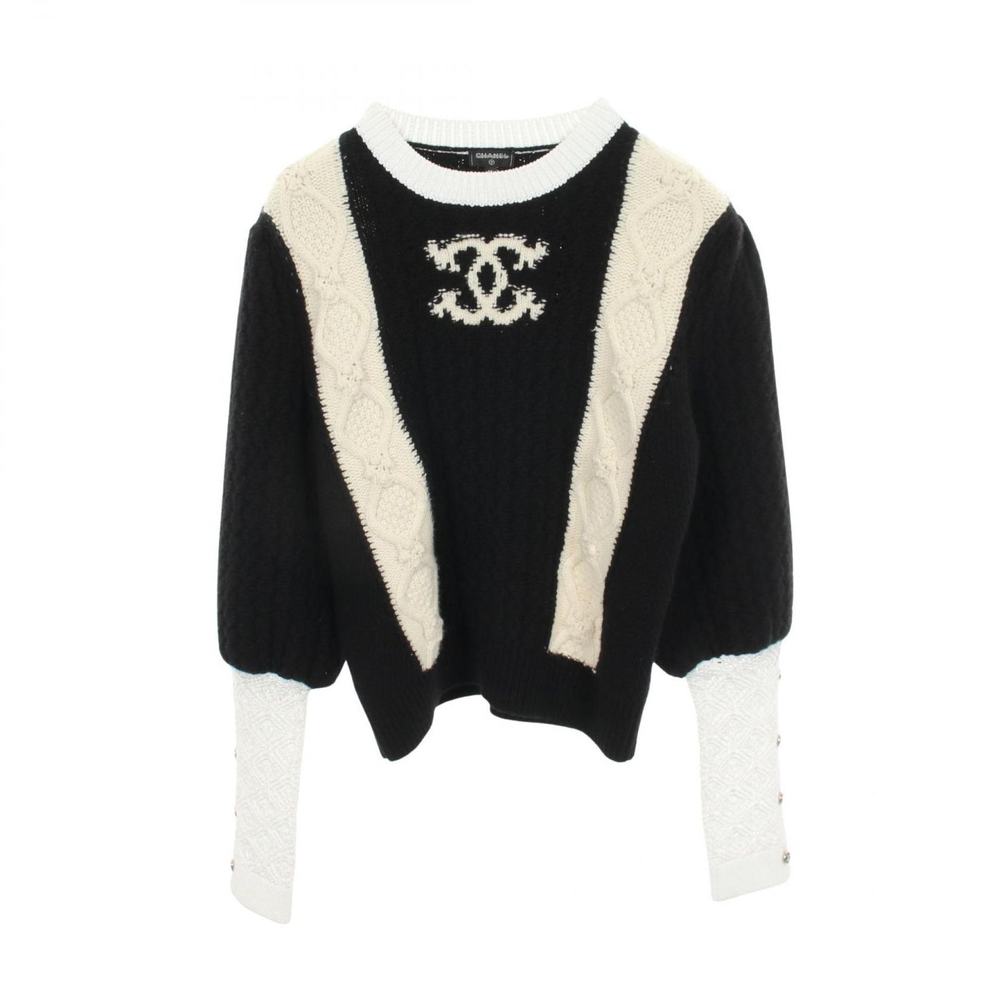 Chanel Knit CC Logo Wool Cashmere Sweater