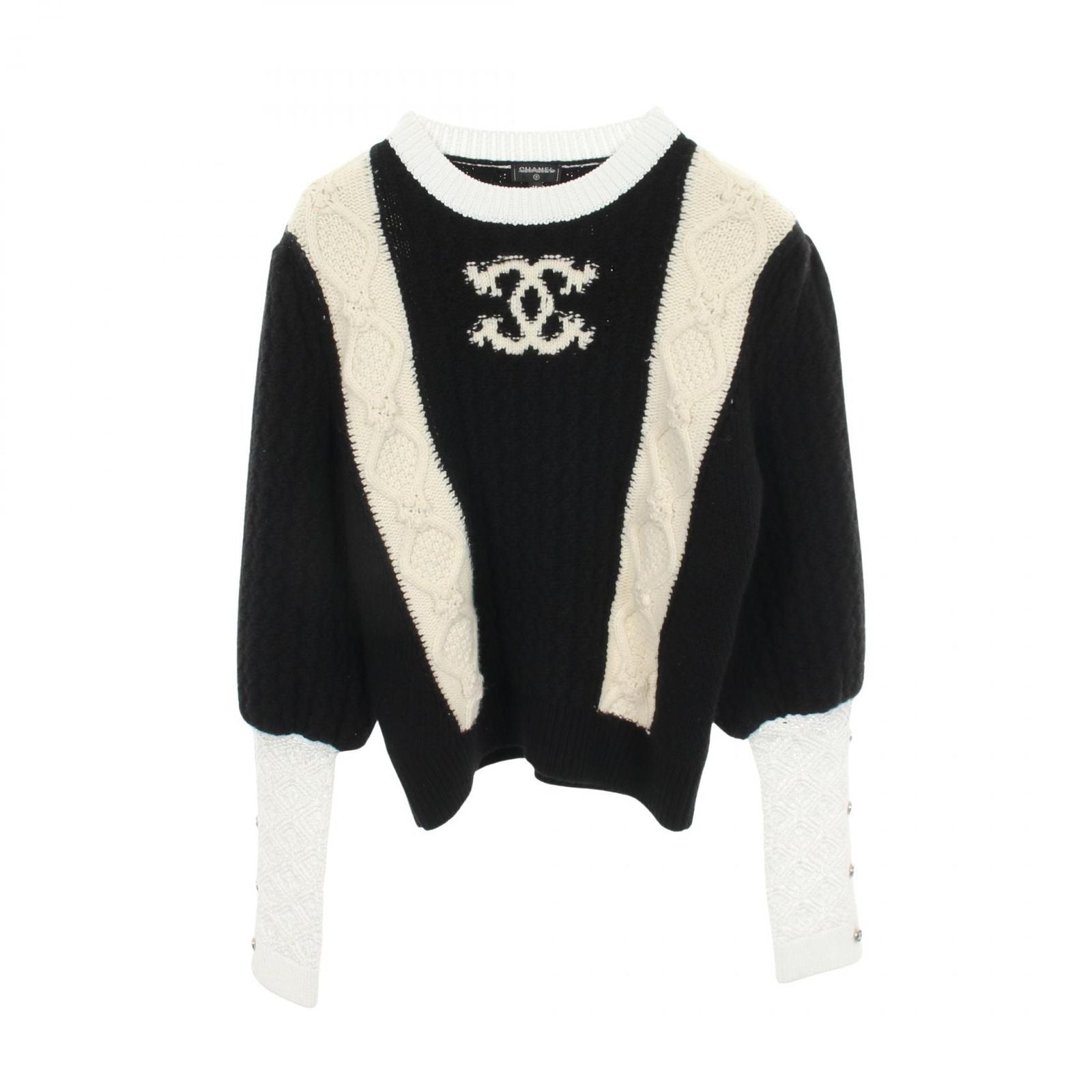 Chanel Knit CC Logo Wool Cashmere Sweater