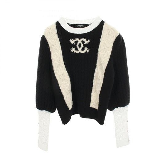 Chanel Knit CC Logo Wool Cashmere Sweater
