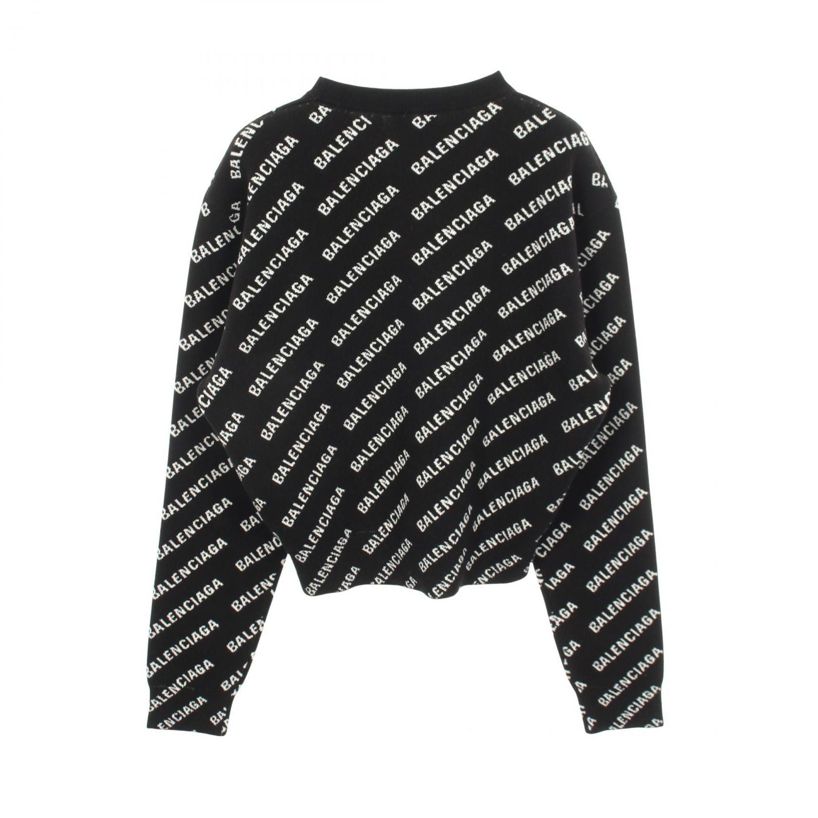 Balenciaga Knit Overall Logo Crew Neck Cotton Wool — view 2