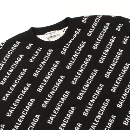 Balenciaga Knit Overall Logo Crew Neck Cotton Wool — view 6
