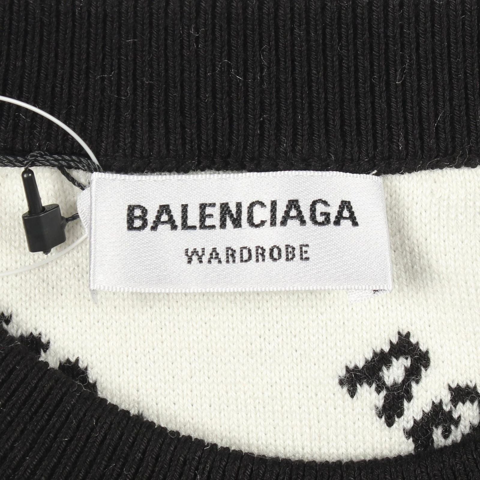 Balenciaga Knit Overall Logo Crew Neck Cotton Wool — view 3