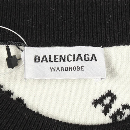 Balenciaga Knit Overall Logo Crew Neck Cotton Wool — view 3