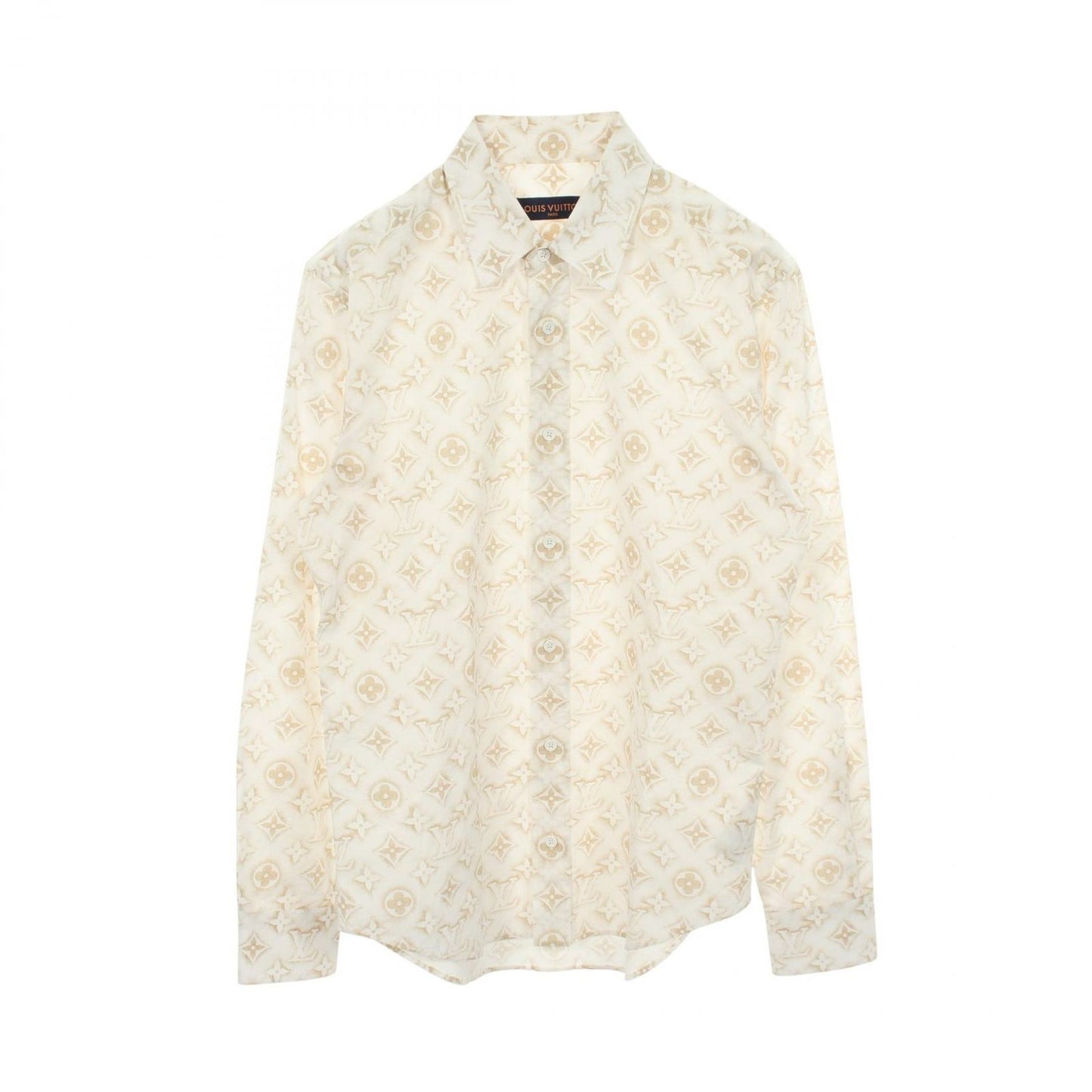 Louis Vuitton Monogram Sand Long Sleeve Zr6 Cotton Shirt