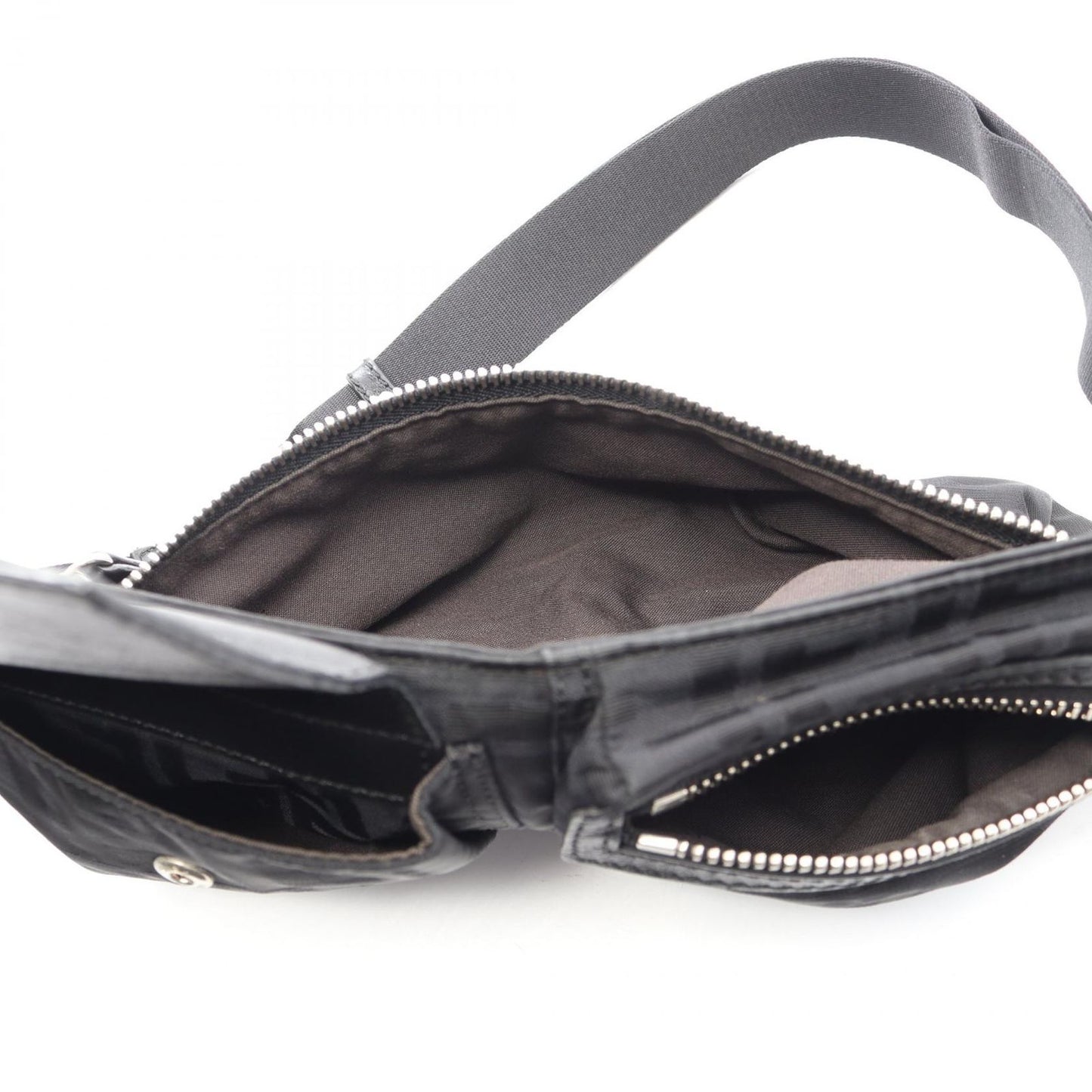 Fendi Waist Bag Zucca Black Nylon Leather — view 3