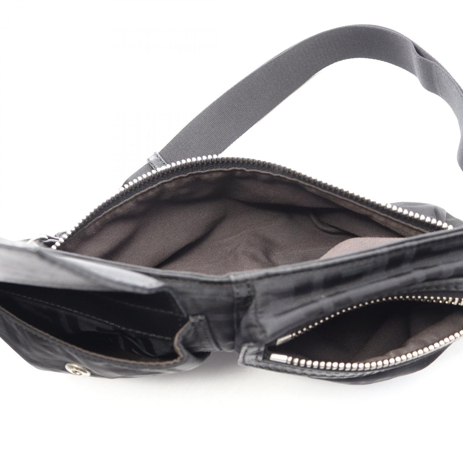 Fendi Waist Bag Zucca Black Nylon Leather — view 3