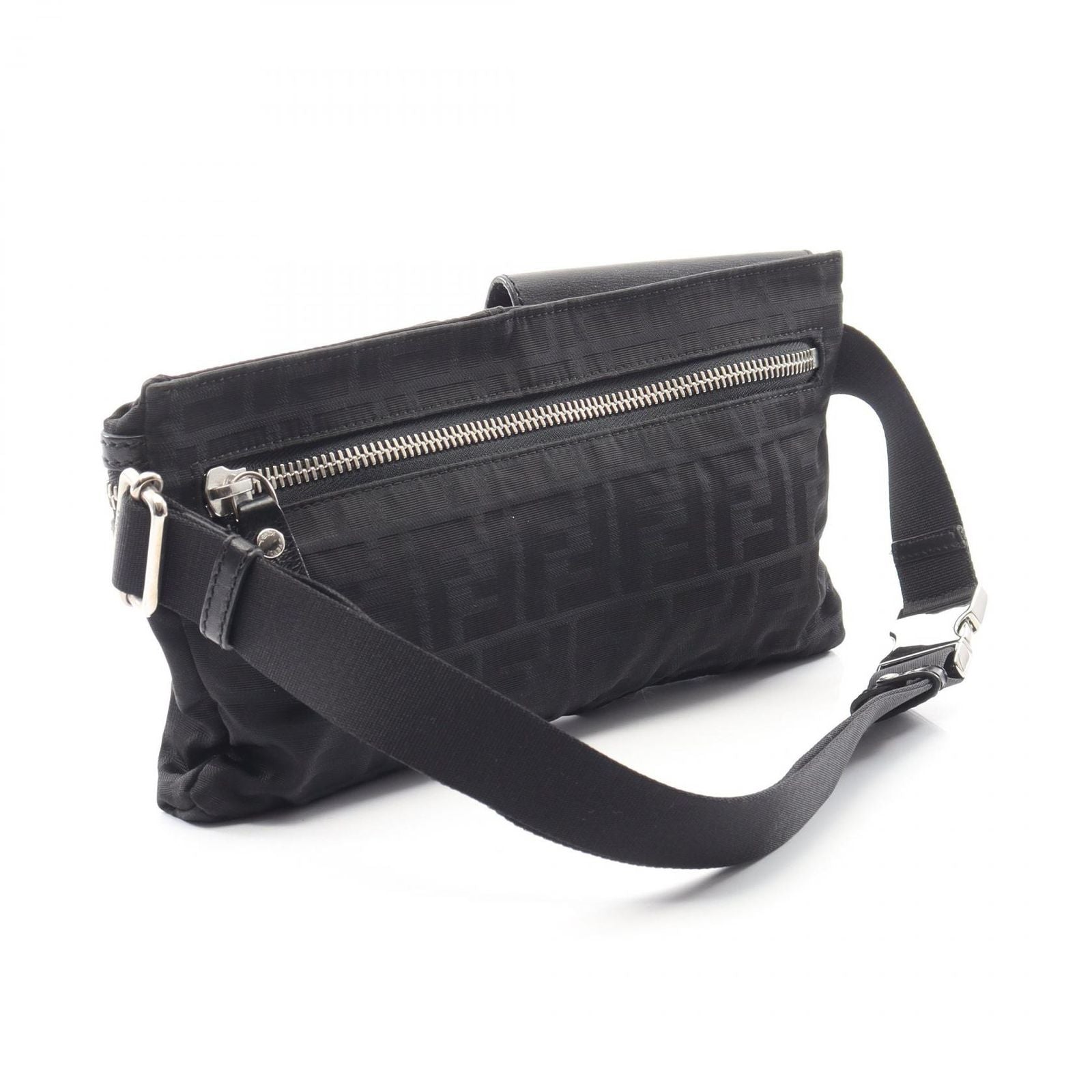 Fendi Waist Bag Zucca Black Nylon Leather — view 2
