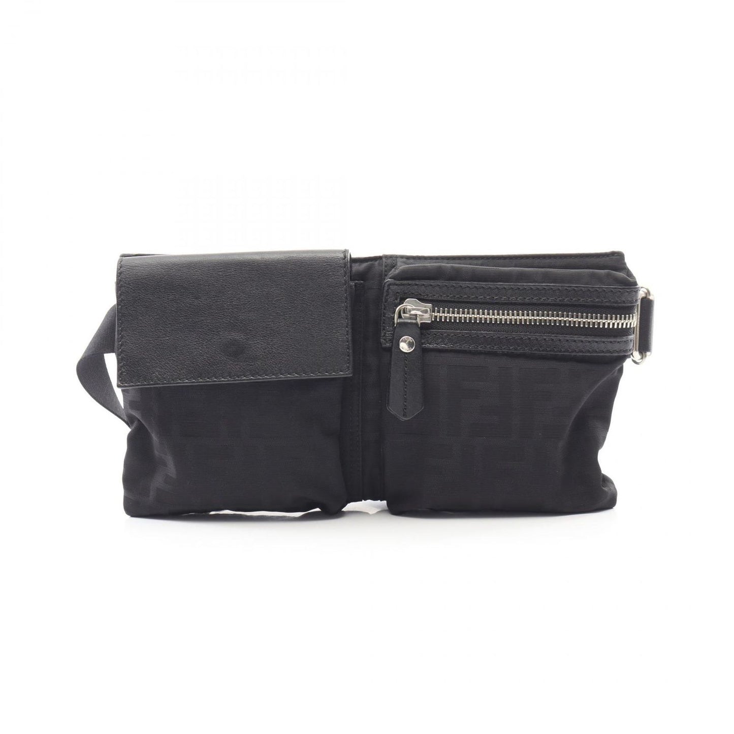 Fendi Waist Bag Zucca Black Nylon Leather
