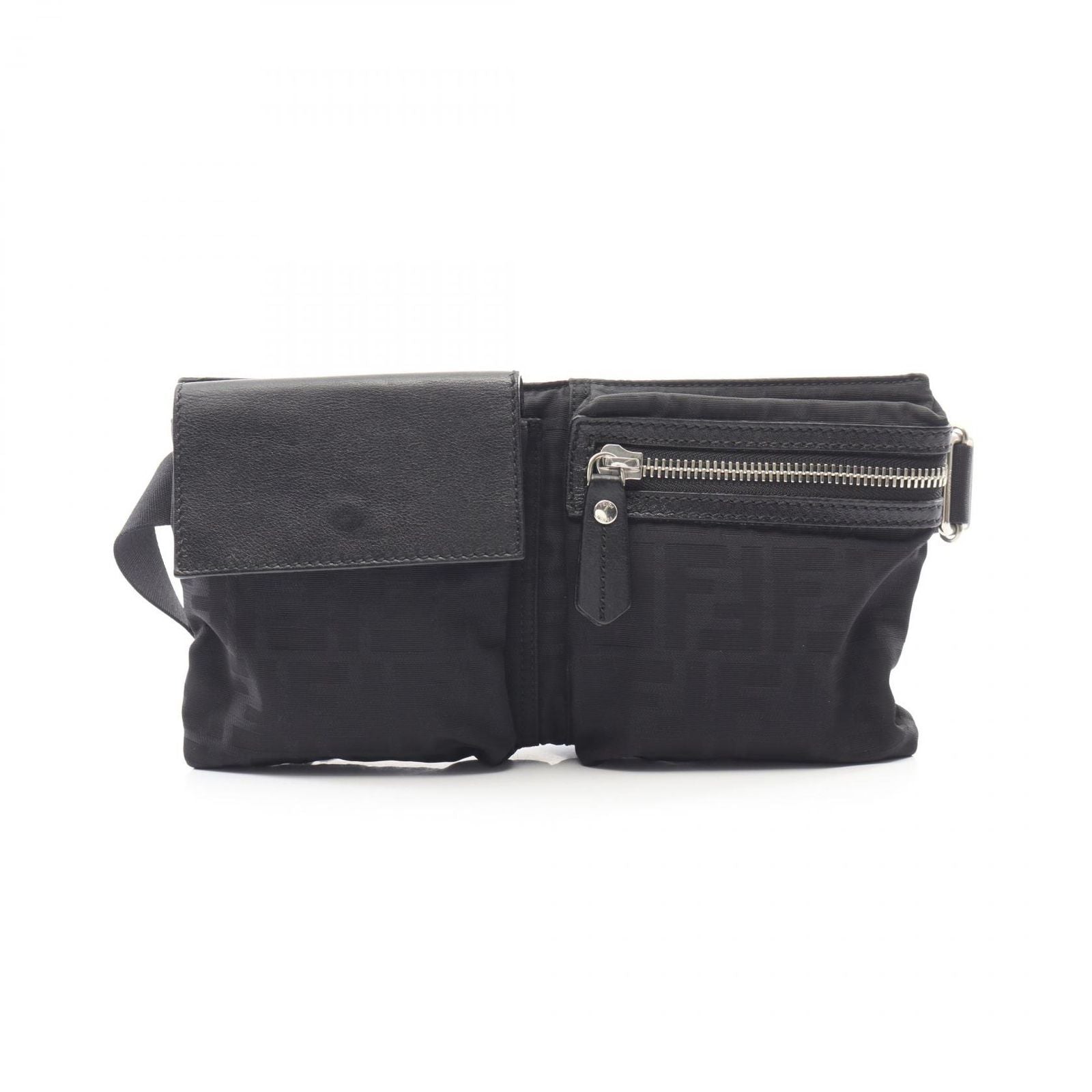 Fendi Waist Bag Zucca Black Nylon Leather