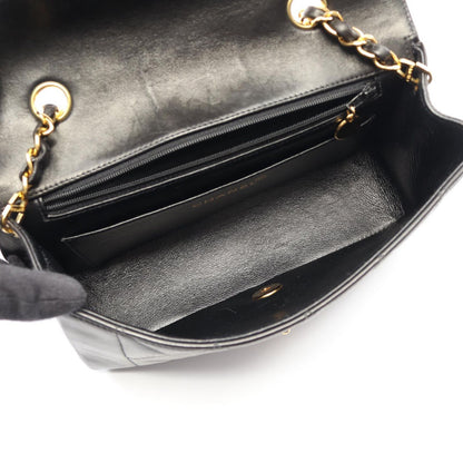 Chanel Shoulder Bag Quilted Diana Flap Black Lambskin Chain — view 3