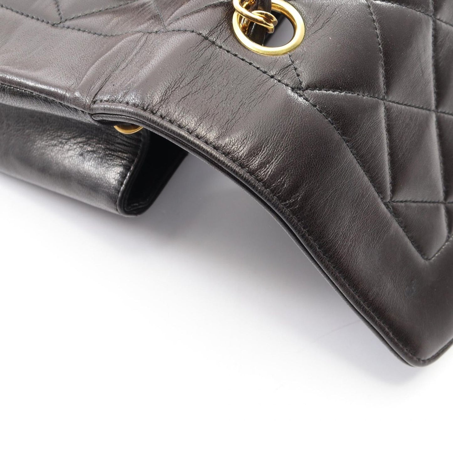 Chanel Shoulder Bag Quilted Diana Flap Black Lambskin Chain — view 7