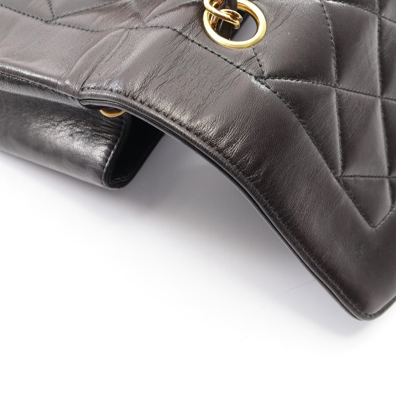 Chanel Shoulder Bag Quilted Diana Flap Black Lambskin Chain — view 7